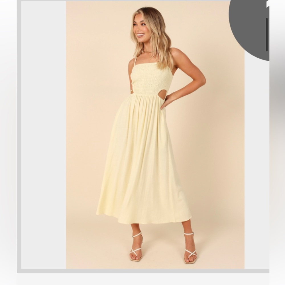 Petal & Pup pale yellow Midi Dress